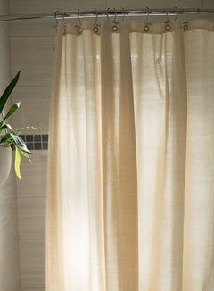 Cotton Shower Curtain – White or Natural, Bath, Tub + Stall Sizes