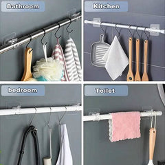 4-Piece: No Drill Curtain Rod Hook Holder