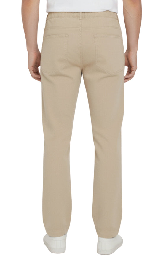Men’s Lightweight Casual Elastic Waist Pull-On Jeans – Denim & Twill Pants with Easy Fit