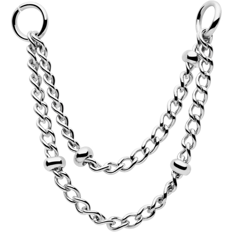 1 3/8 Flat Back Earring Removable Connector Chain Beaded