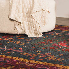 Cleveland Colorful Traditional Area Rug - Teal, Aqua, Navy