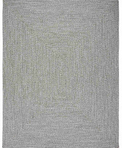 Cream Charcoal Braided Faux Jute Rug