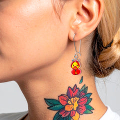 Hot Litle Devil Duck Dangle Earrings by Onyx O