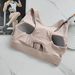 Women's Zipper Shockproof Sports Bra