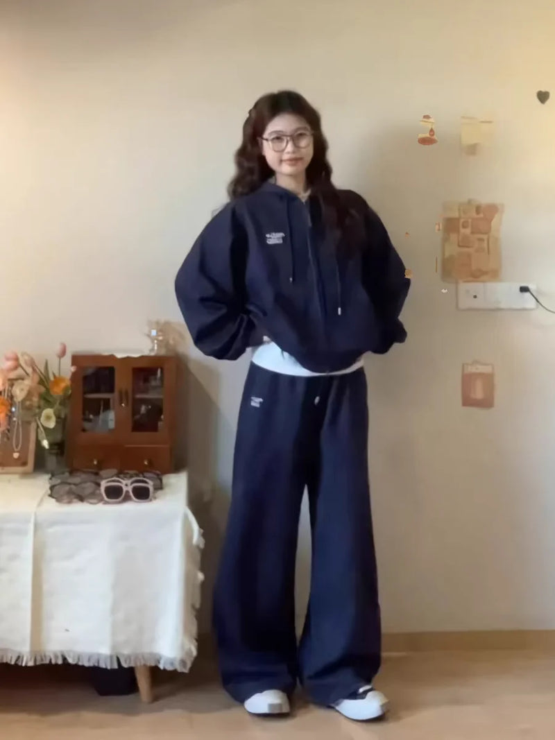 Spring Casual Hoodie & Pants Women's Set