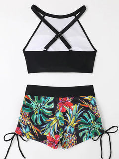 High Waist Women's Drawstring Bikini Swimsuit