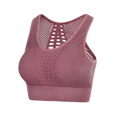 Seamless Mesh Women's Sports Bra Yoga Top