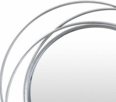 Basay Round Silver Gray Mirror