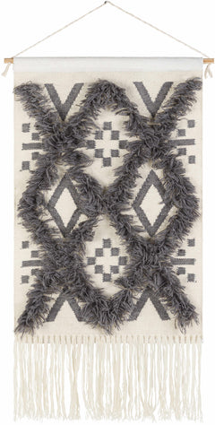 Chapelton Gray Geometric Textured Wall Hanging - Clearance