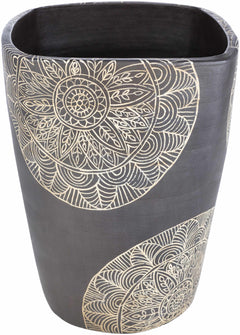 Hearst Terracotta Geometric Black Planter - Clearance