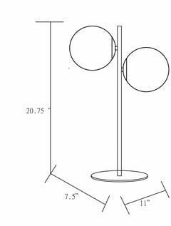 Mustard Modern Table Lamp with glass details for bedside or console tables